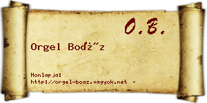 Orgel Boáz névjegykártya